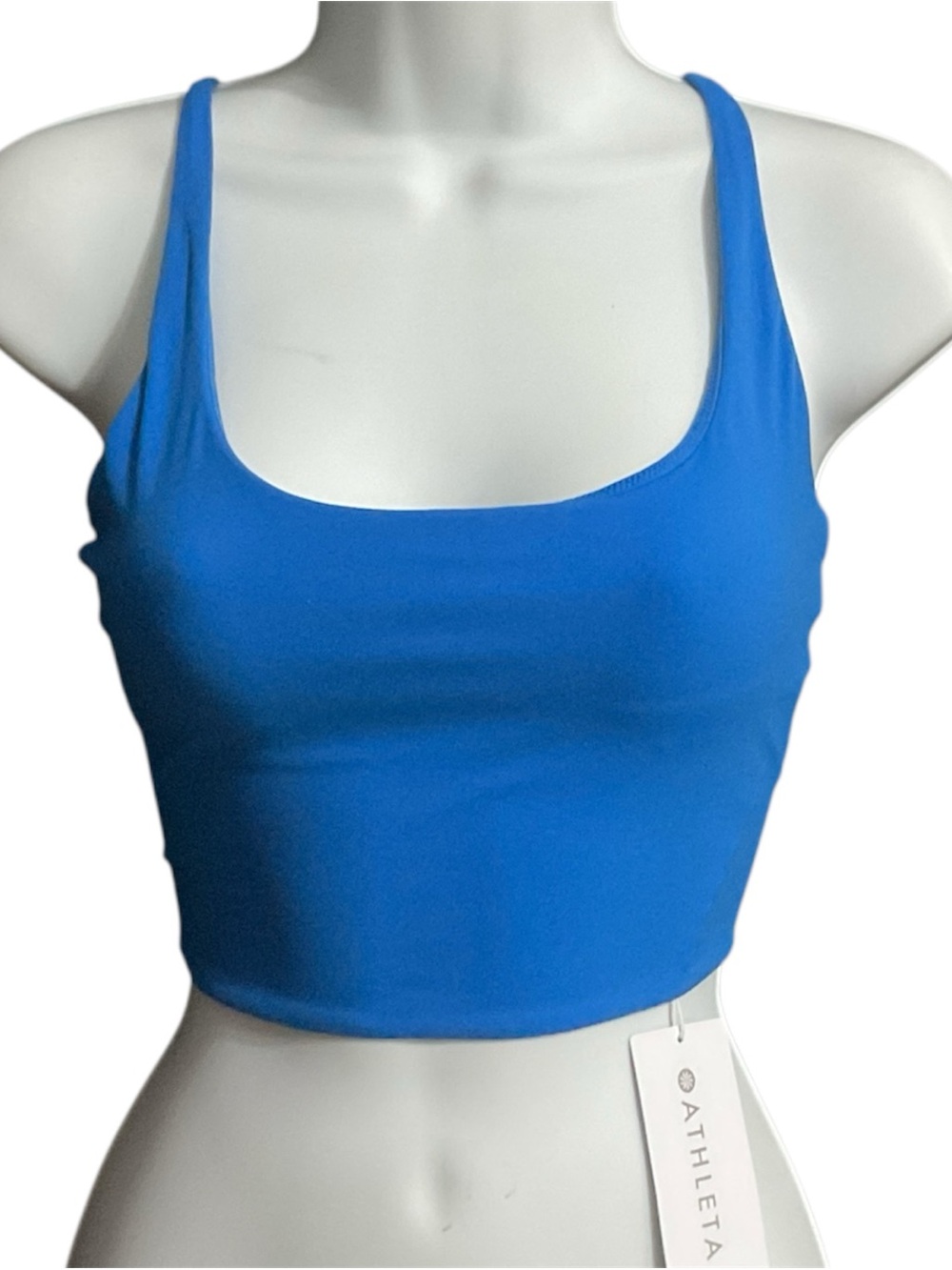 Athleta Bright Blue Scoop Neck Cropped Sports Tank